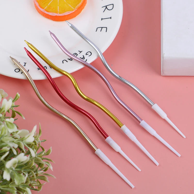 6Pcs/lot Creative Threaded Candle Curved Spiral