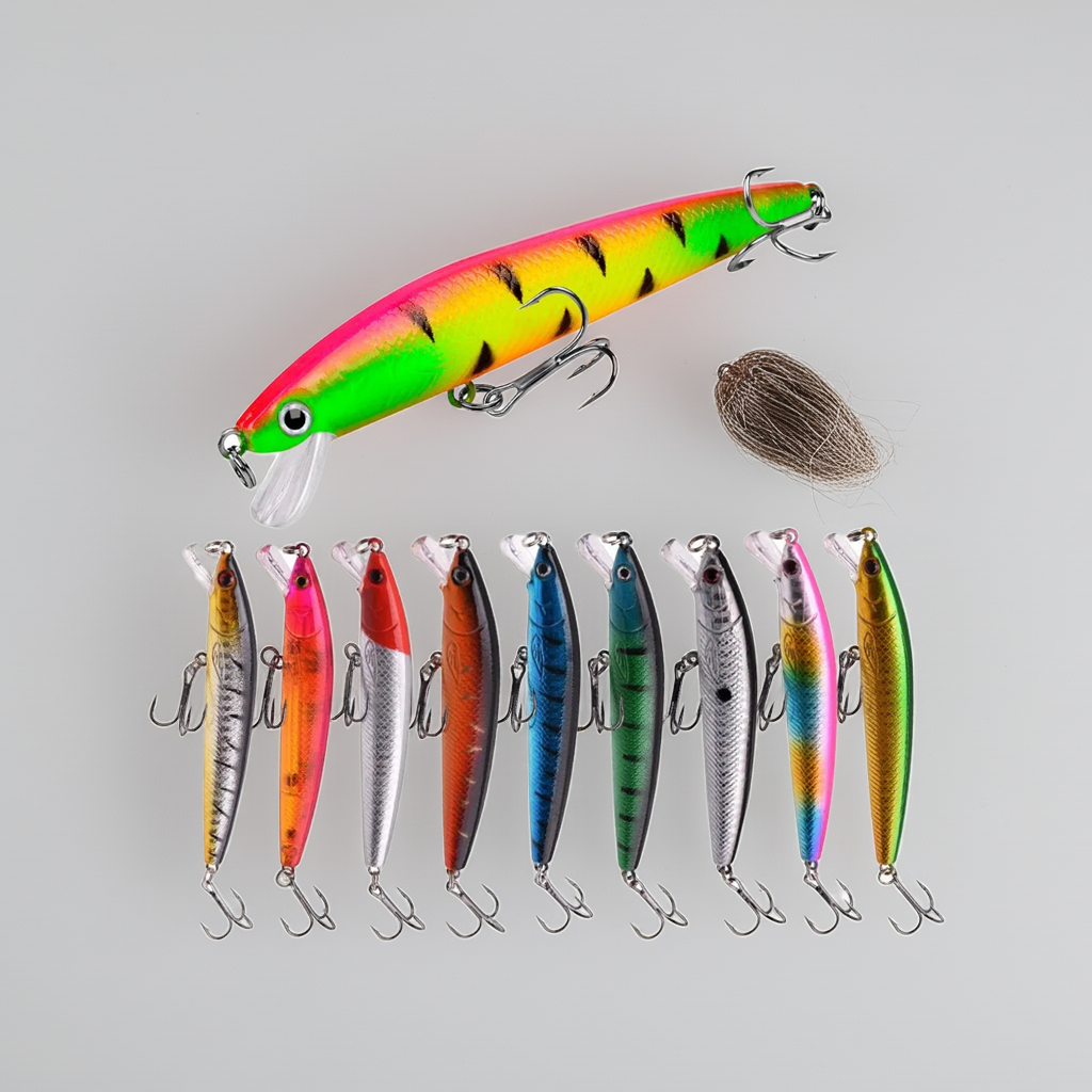 10 Pcs Fishing Lure Set Mini Fishing