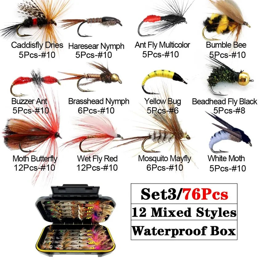 Trout Fly Fishing Flies Collection 32-112Pcs