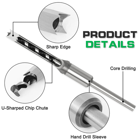 Woodworking Square Drill Bit HSS Twist Square Hole Drill Bits