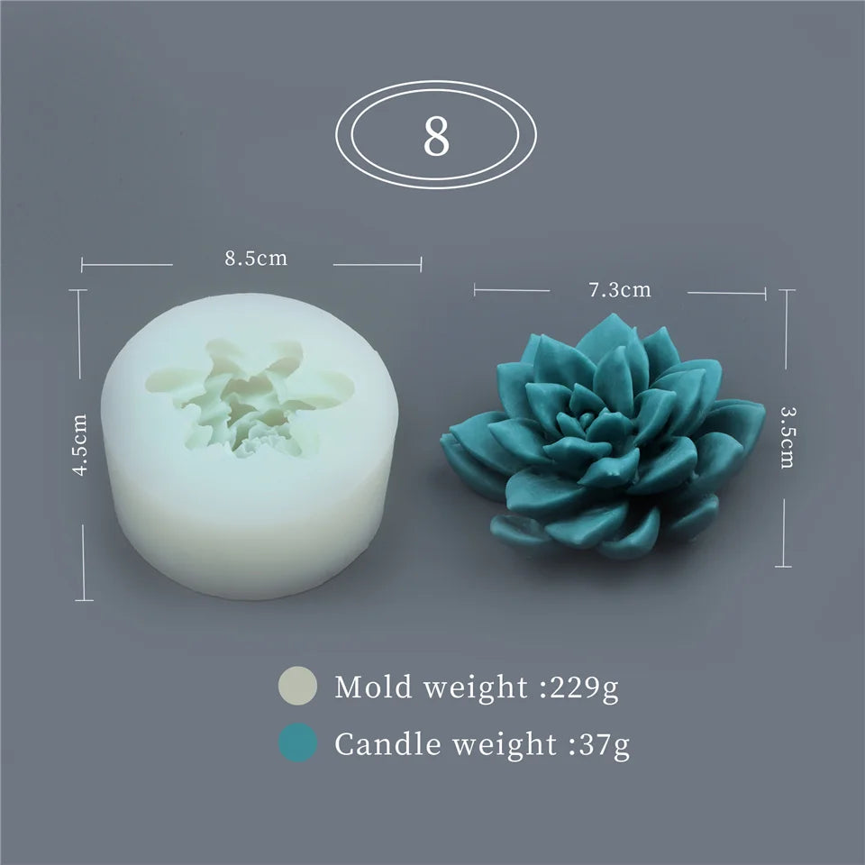 17 Styles Succulent Plants Silicone Candle