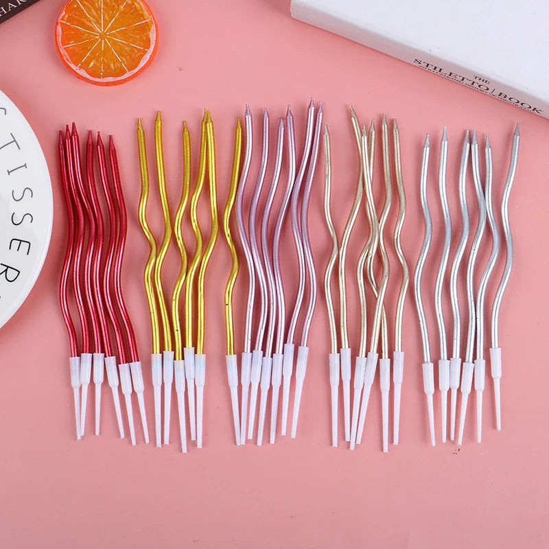 6Pcs/lot Creative Threaded Candle Curved Spiral