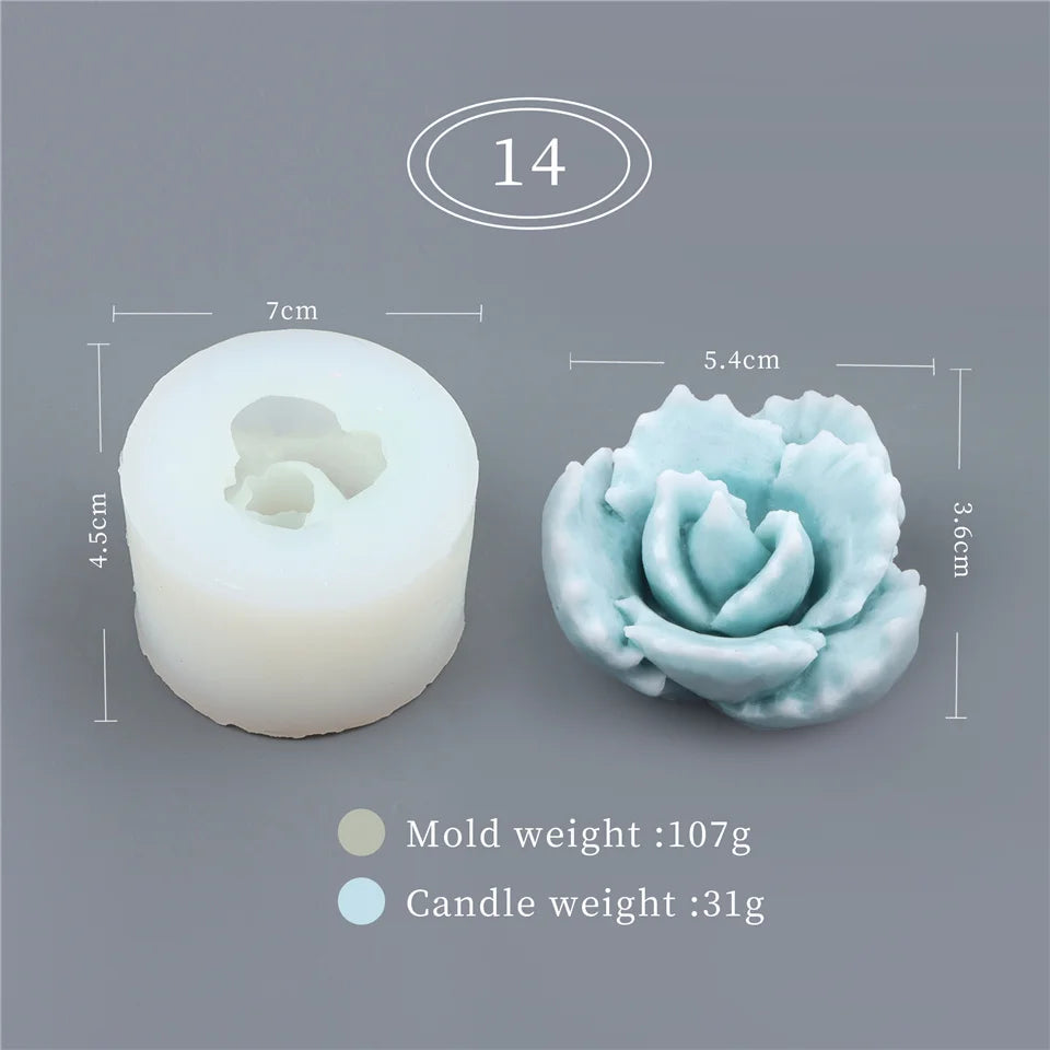 17 Styles Succulent Plants Silicone Candle
