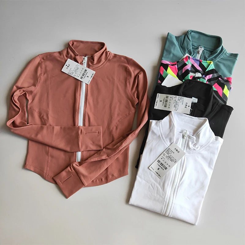 Women Sports Jacket  Running Sport Coat Long Sleeve Fitnes Tops