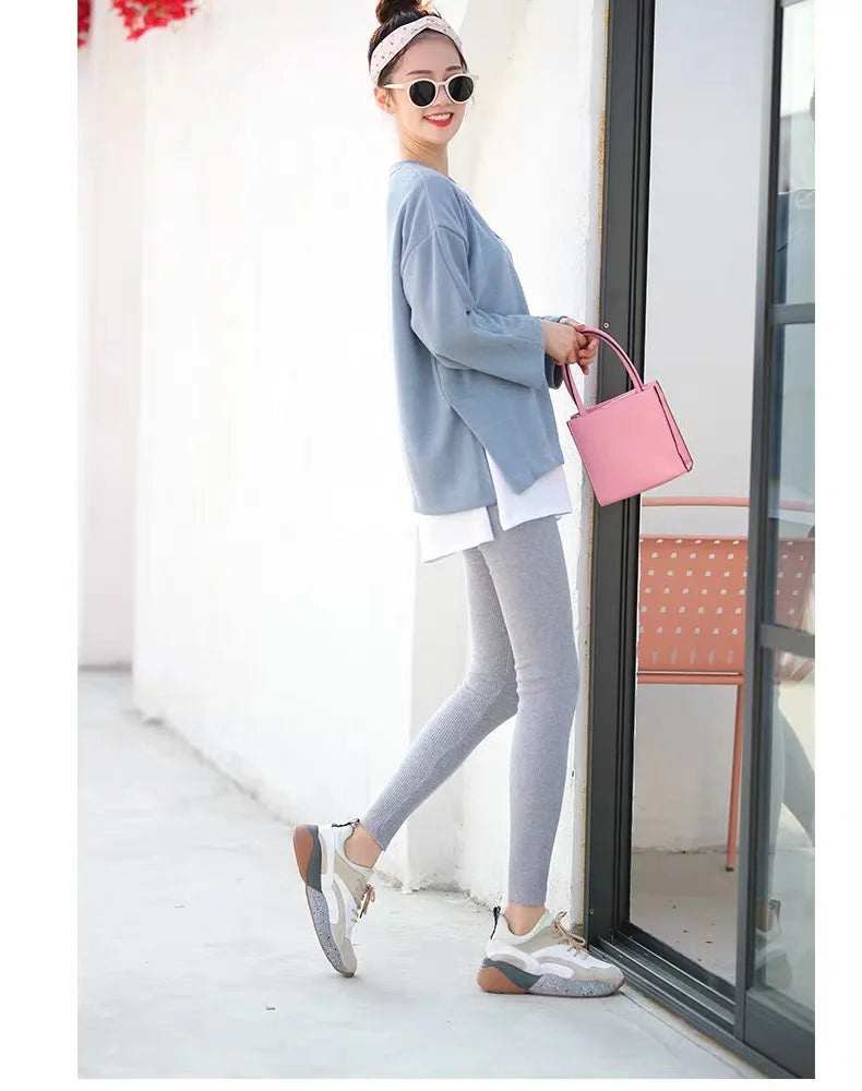 Ribbed leggings for women 2025 high waist