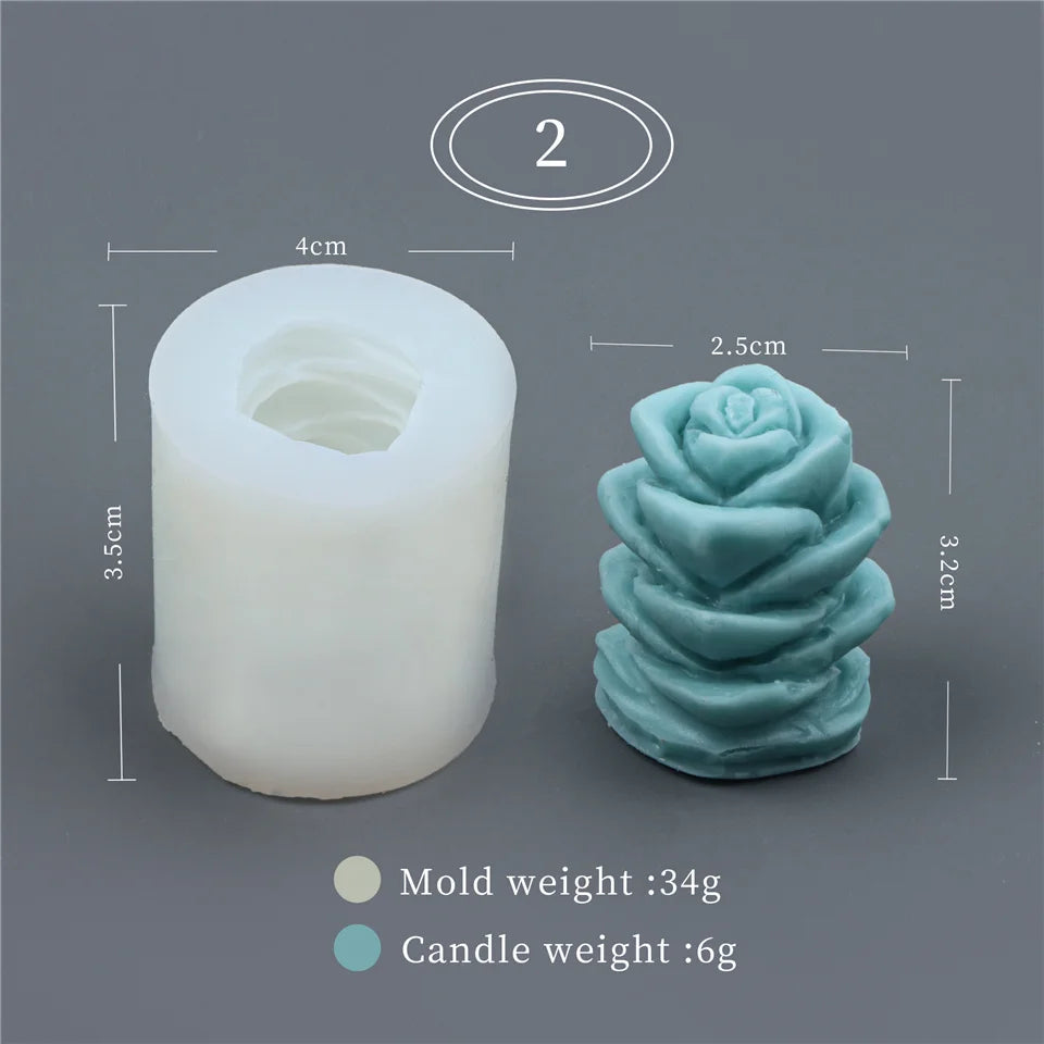 17 Styles Succulent Plants Silicone Candle