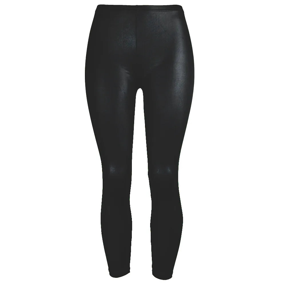 Dames leren leggings broek gekleurde heup-omhoog