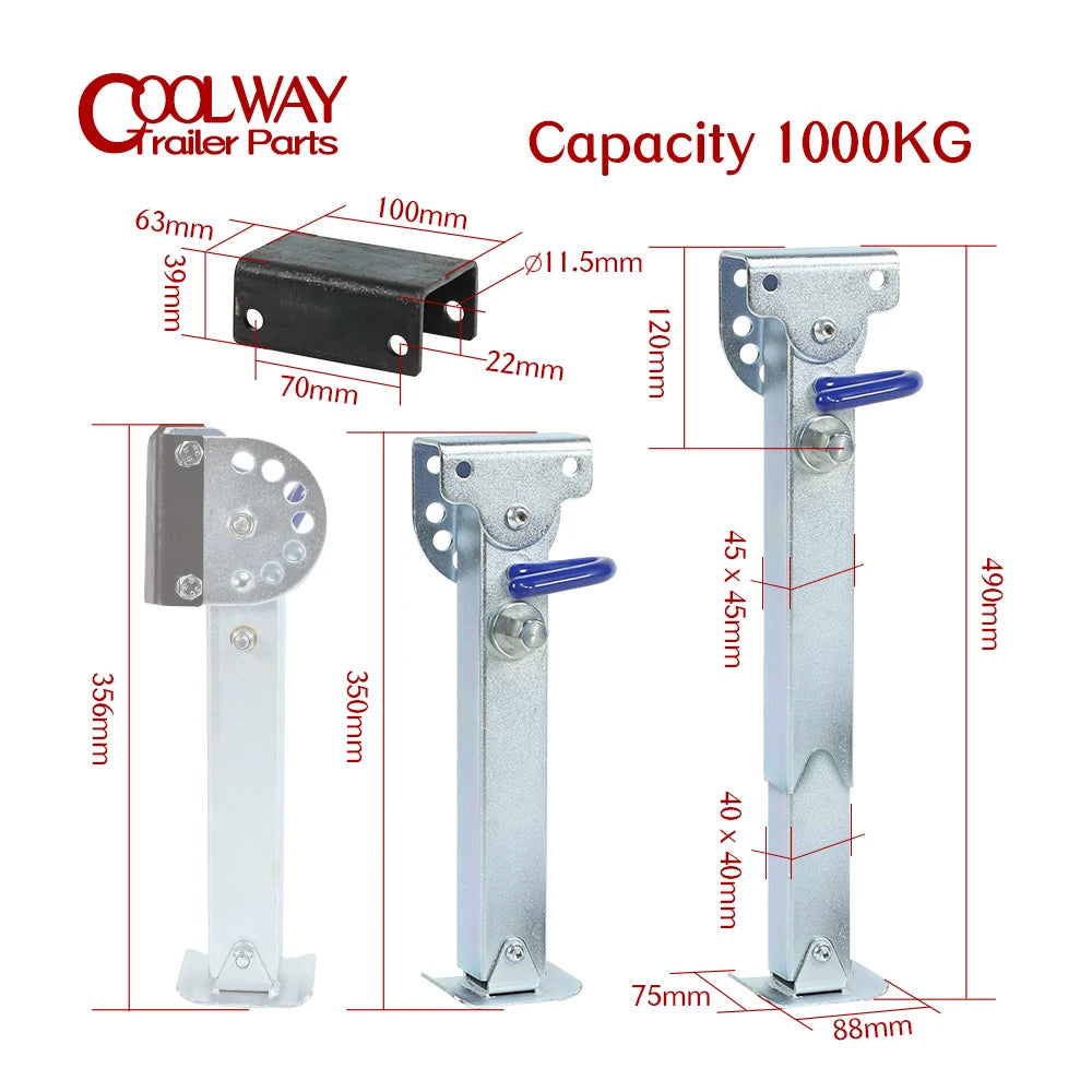 2PCS Trailer Stabilser Legs With a Handler  350~490mm Caravan Parking