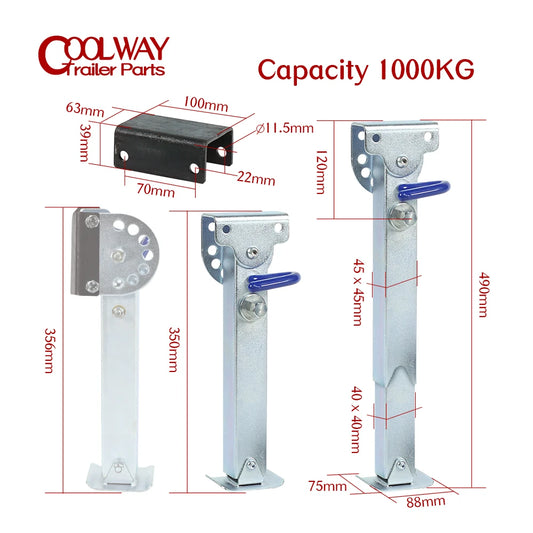 2PCS Trailer Stabilser Legs With a Handler  350~490mm Caravan Parking