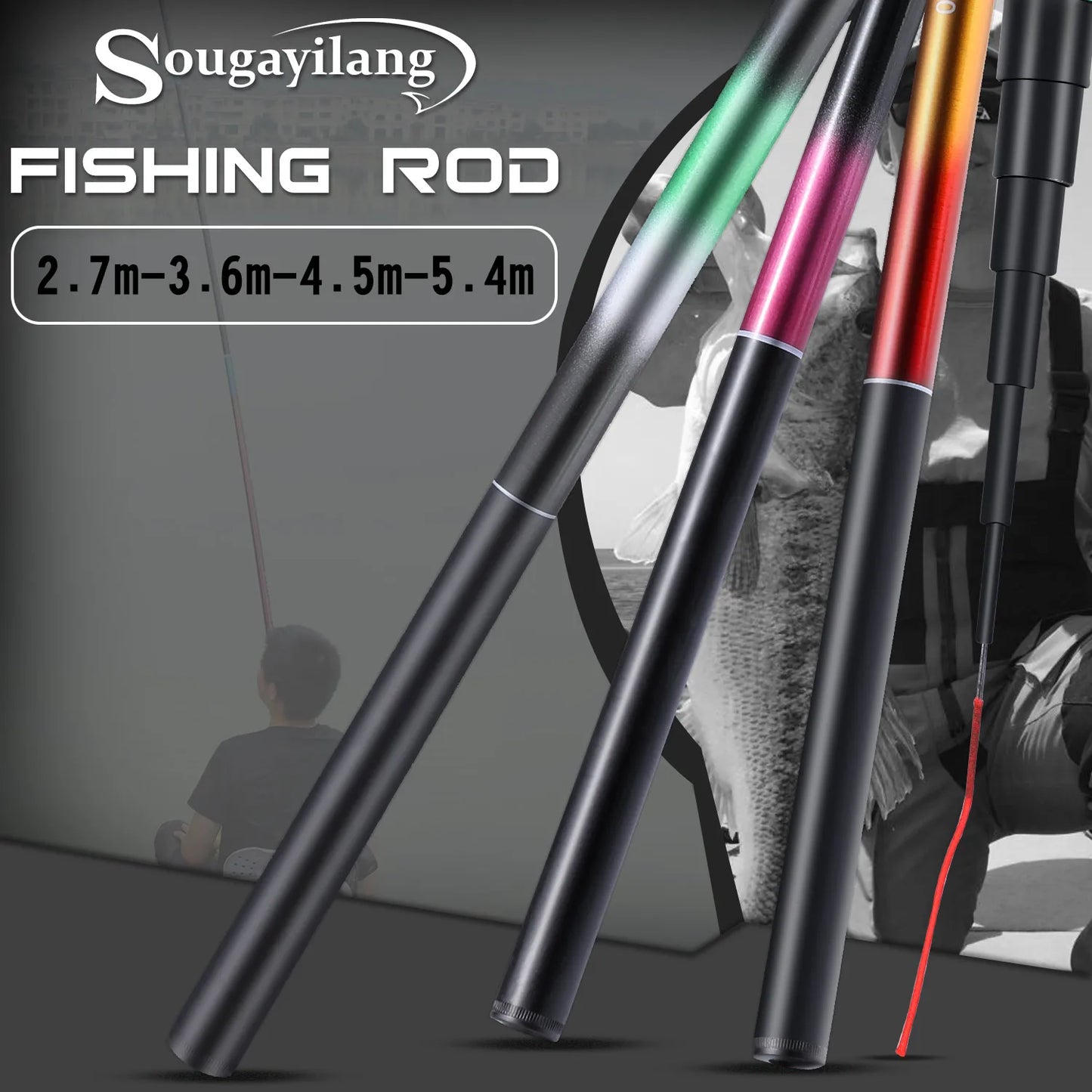 Sougayilang Carp Fishing Rod 2.7/3.6/4.5/5.4M Portable Ultra Light