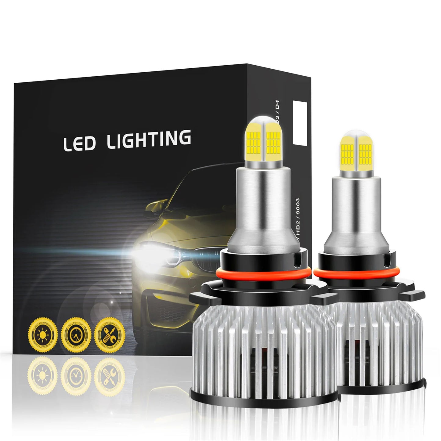 6-Side 360° 9005 HB3 LED Headlight Kit Bulbs