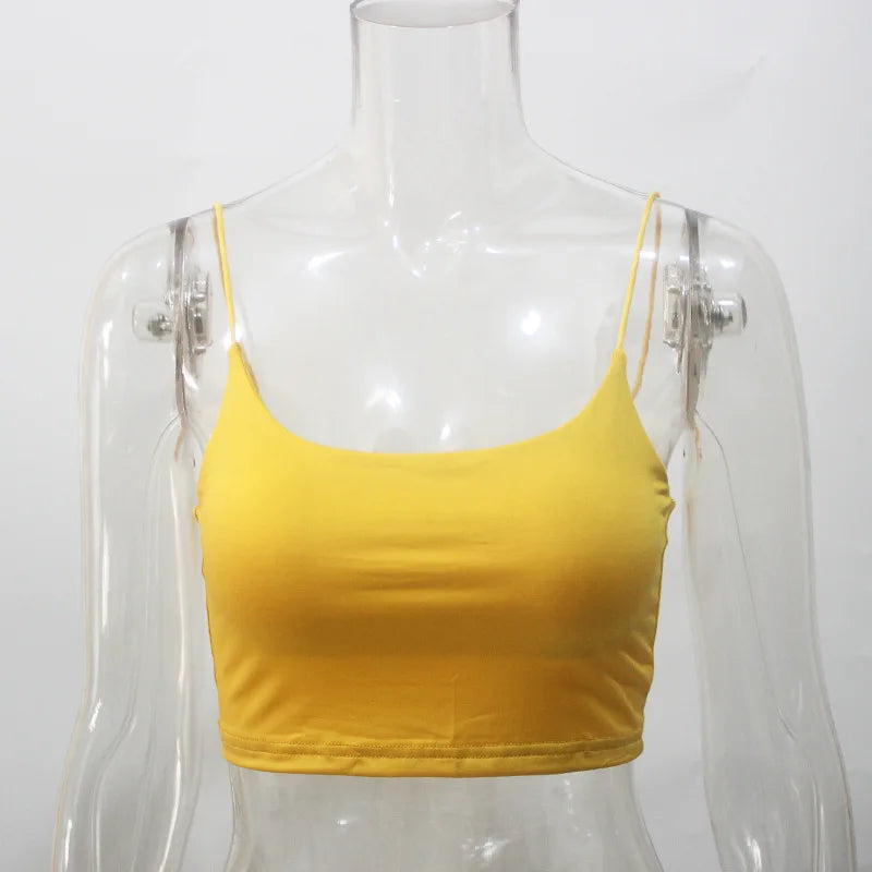 Dames Zomer Camisole Crop Tops Mouwloos