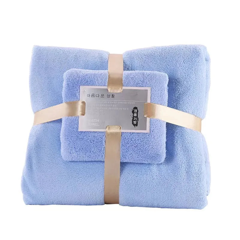 2PC Bath Towels Set Super Soft Highly Absorbent Quick-drying