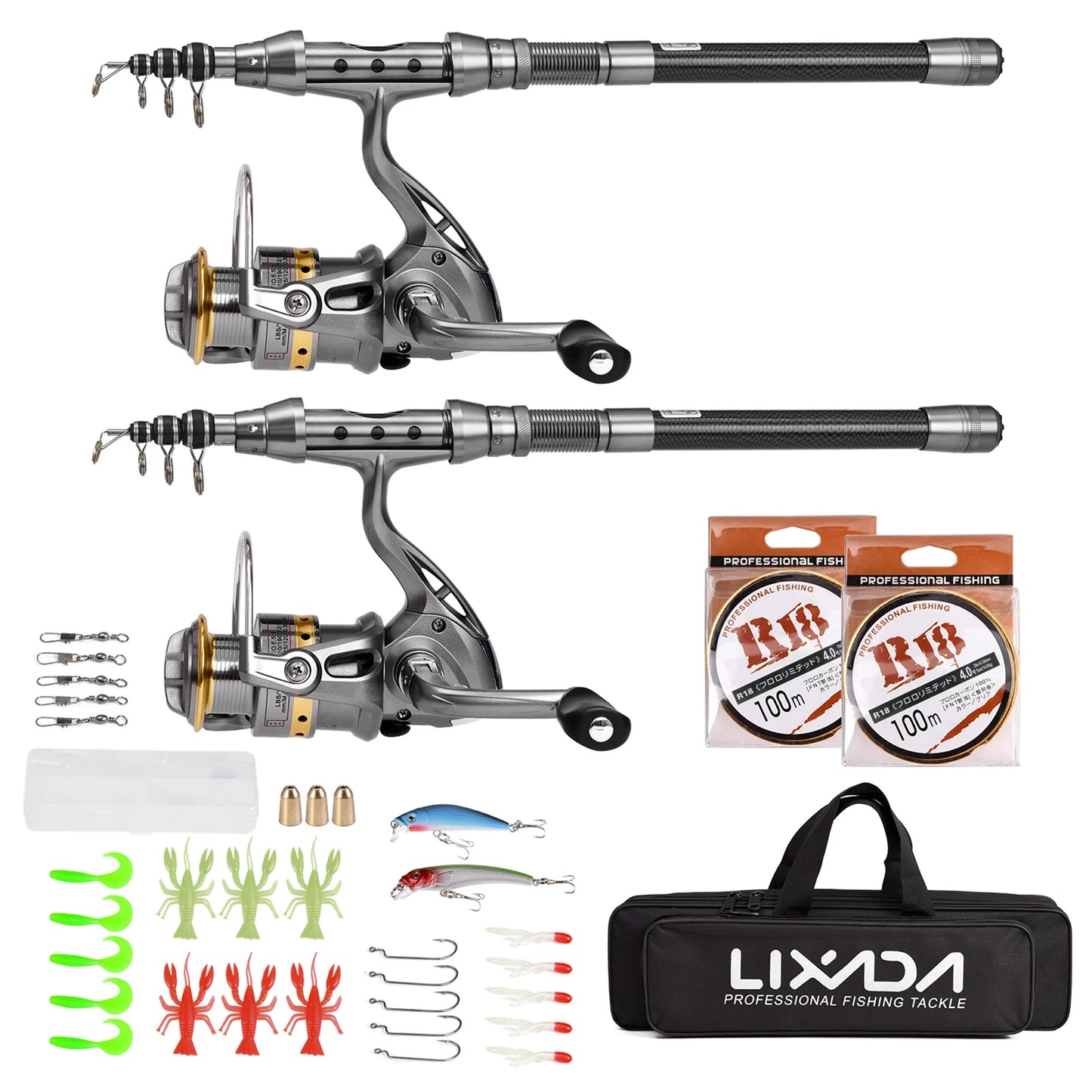 Telescoping fishing rods Fishing Pole Combo Set Rod and Reel
