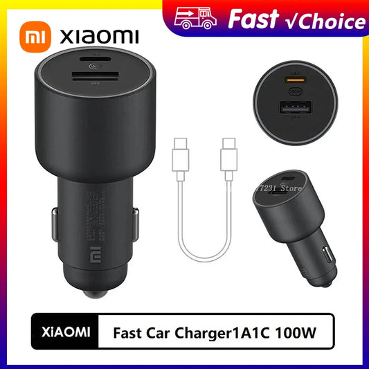 Original Xiaomi Mijia 100W Car Charger Dual USB