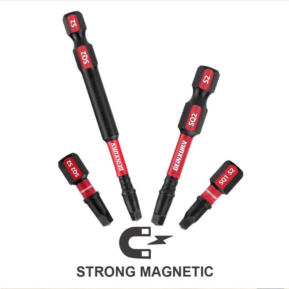 Geinxurn Impact Magnetic SQ1/SQ2 Head Power Bits,