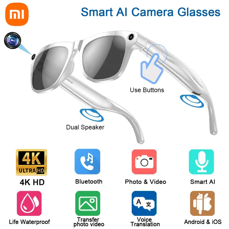 Xiaomi 4K HD AI Smart Glasses With Camera Bluetooth