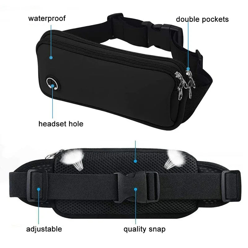 Sport Running Waist Bag Zipper Fanny Pack Adjustable