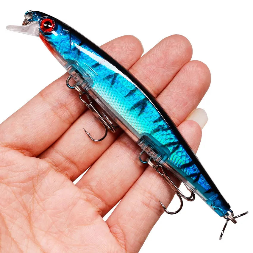 Fishing Lures 11cm 12.5g Sinking Minnow Wobblers Plastic Artificial Baits With 3 Hook For Bass Pike Carp Swimbait Fishing Tackle