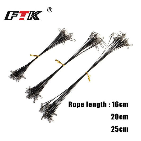 20pcs 16/20/25cm Stainless Steel Wire Leader Fishing