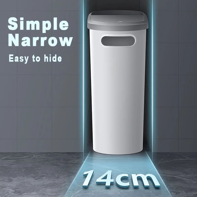 10L Bathroom Trash Can, Household Creative Gap Waste Bin,