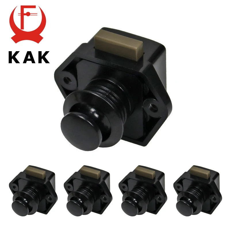 5 Pieces Camper Car Push Button Lock Black Kitchen Cabinet