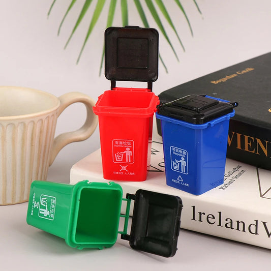 1:12 Dollhouse Mini Trash Can Garbage Truck Cans