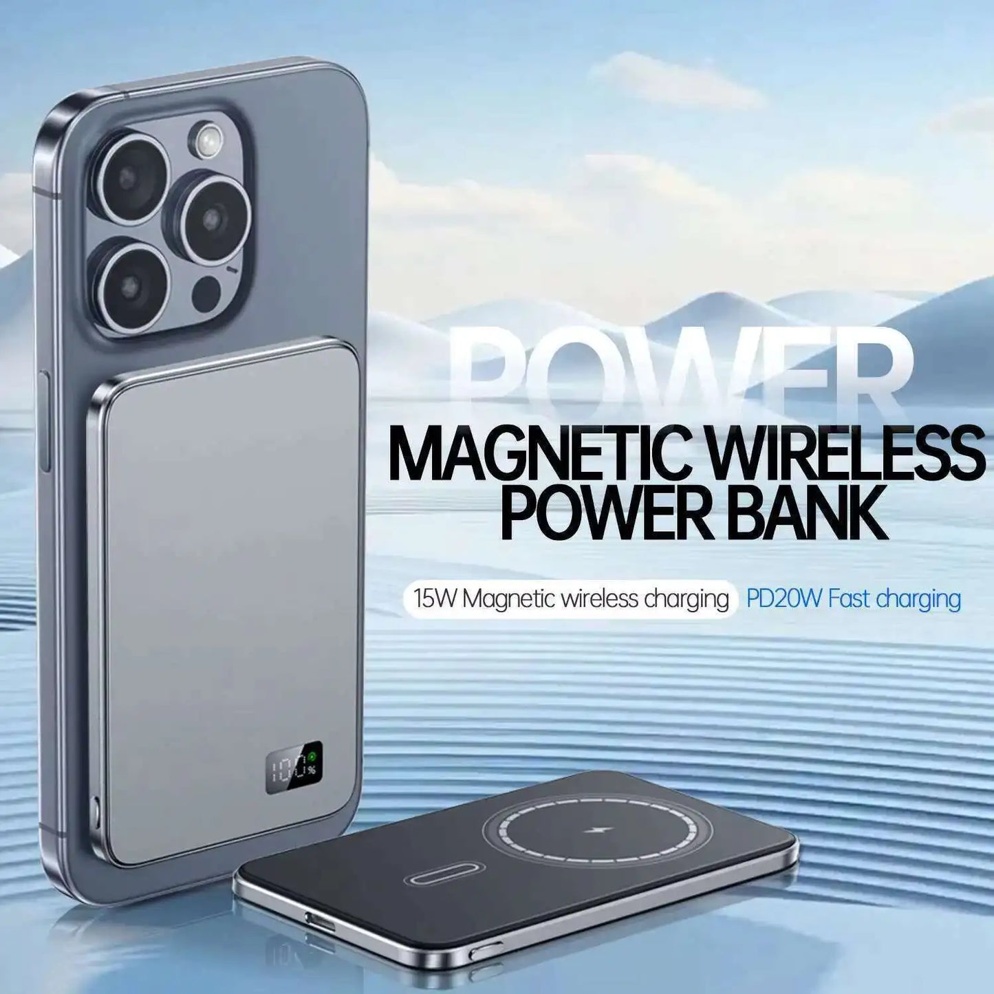 Xilecaly Ultra thin Alloy Powerbank Magnetic Power Bank