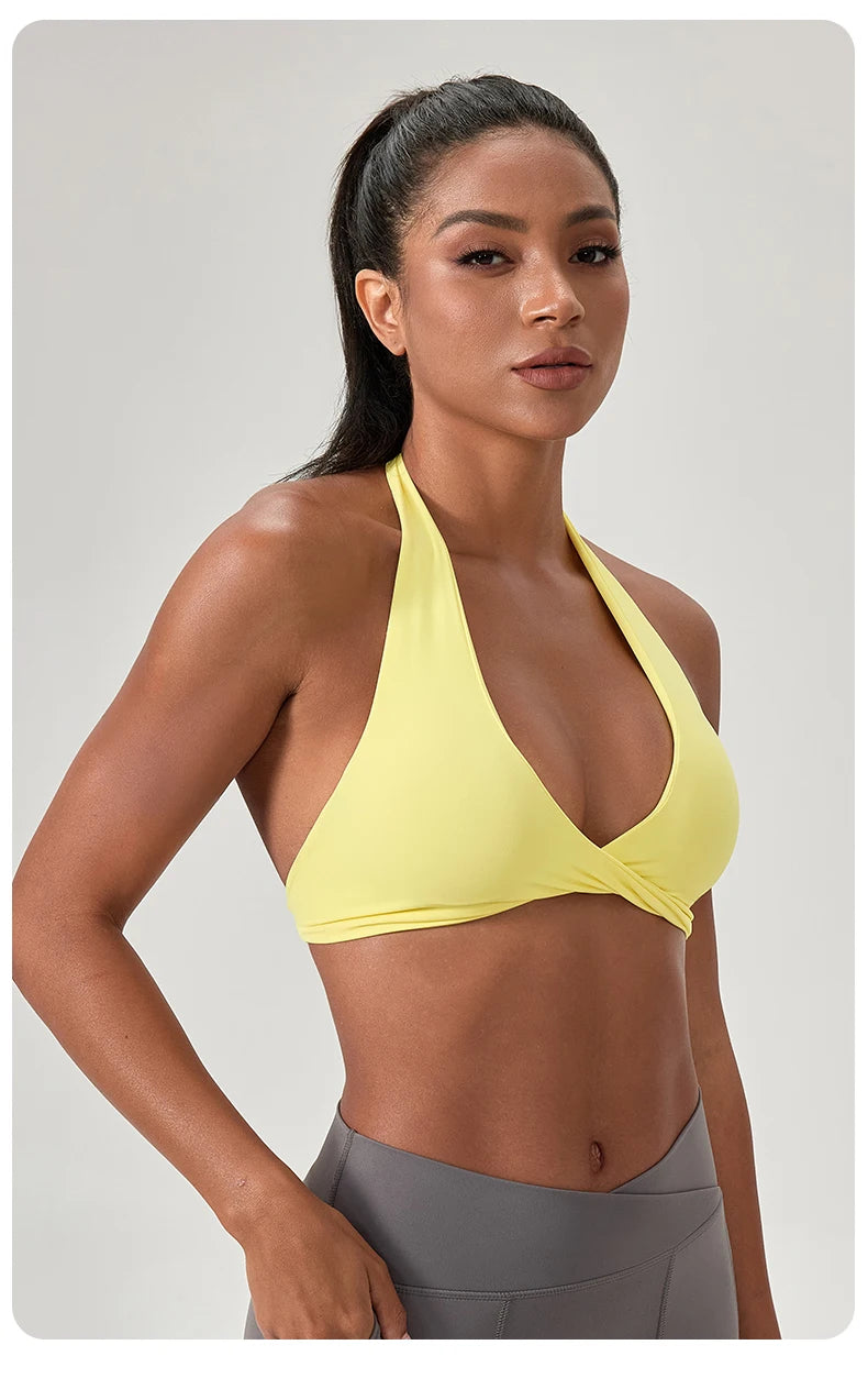 Sports Yoga Bra for Women Halter Neck with Stylish Back