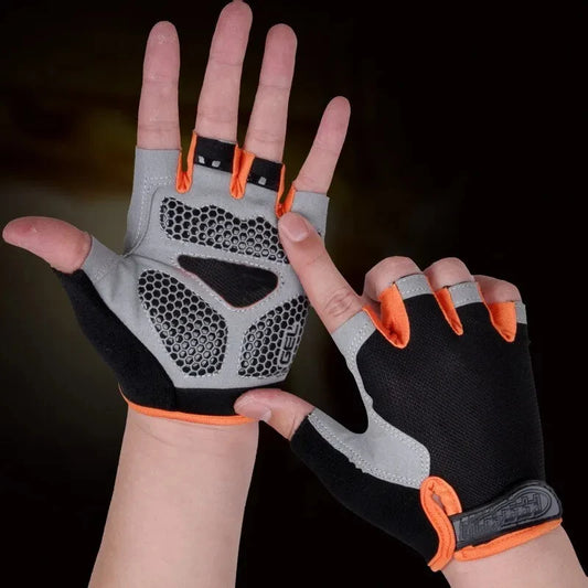 Cycling Gloves Anti Slip Shock Breathable Half Fingerless Gloves