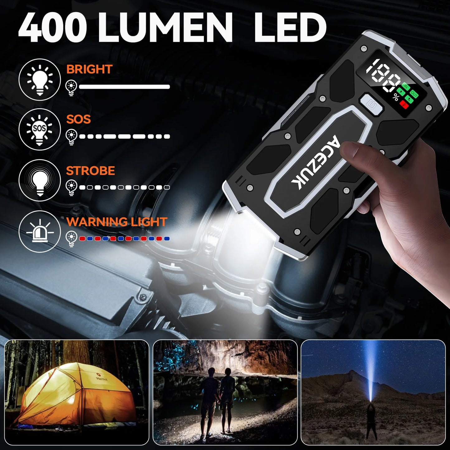 4000A Car Jump Starter Power Bank 12V 21800mAh