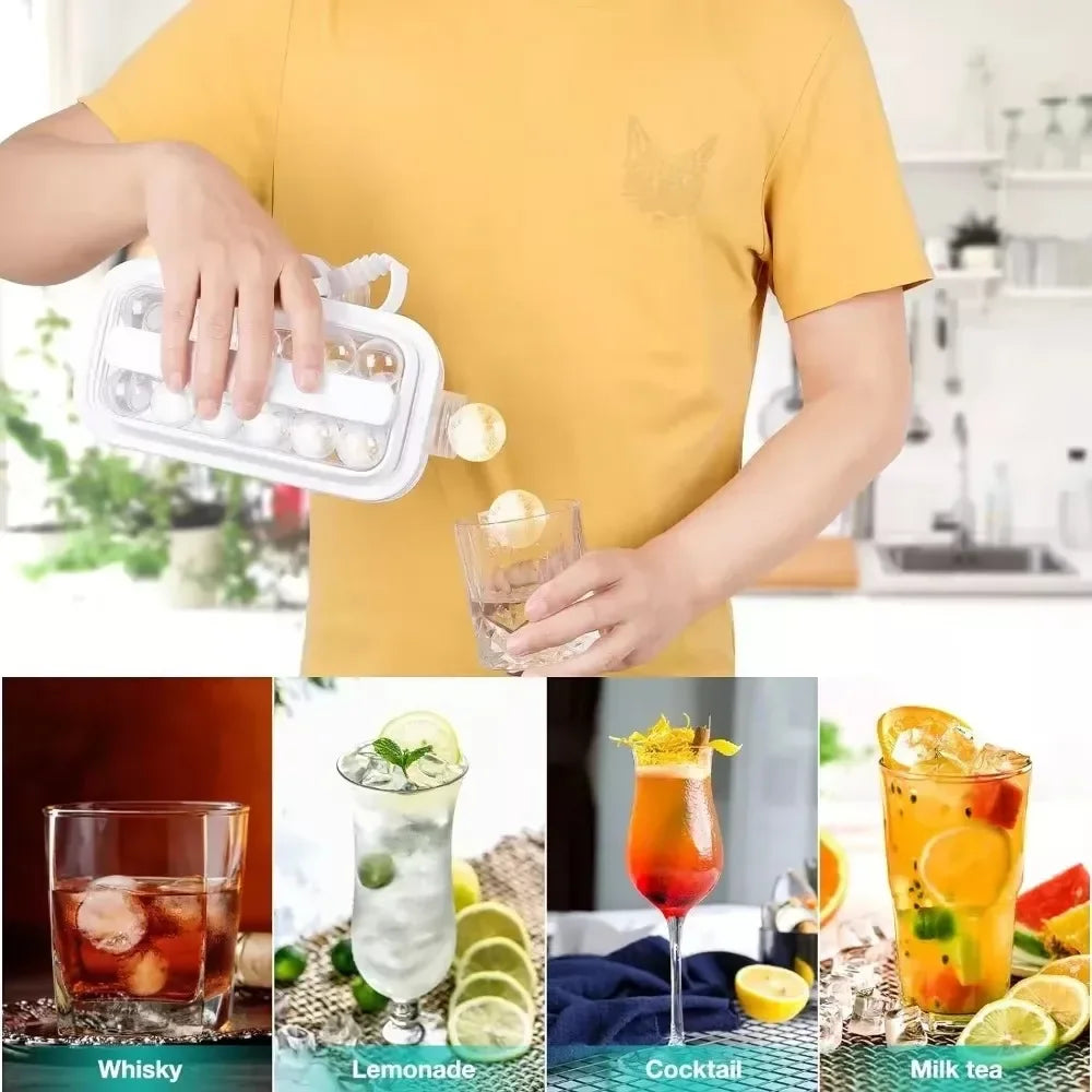 Ice Cube Tray 2-in-1 Portable Puck Making Water Bottle