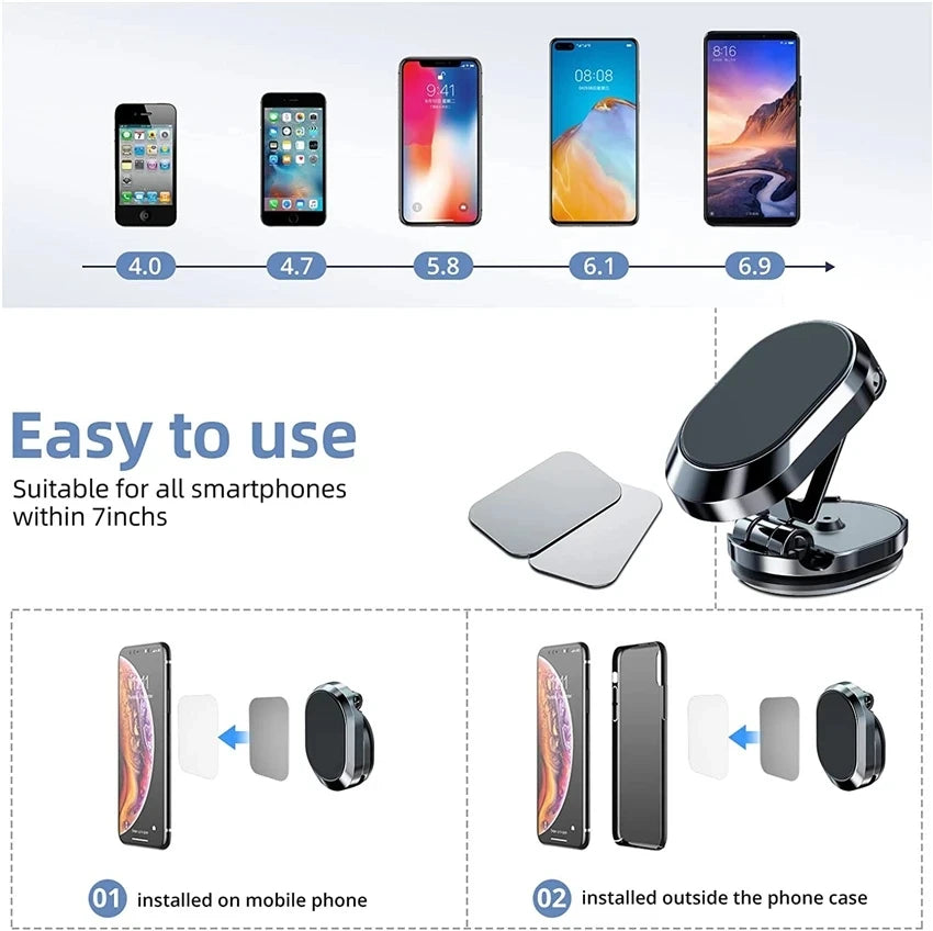 Magnetic Car Phone Holder 360° Rotate Magnet