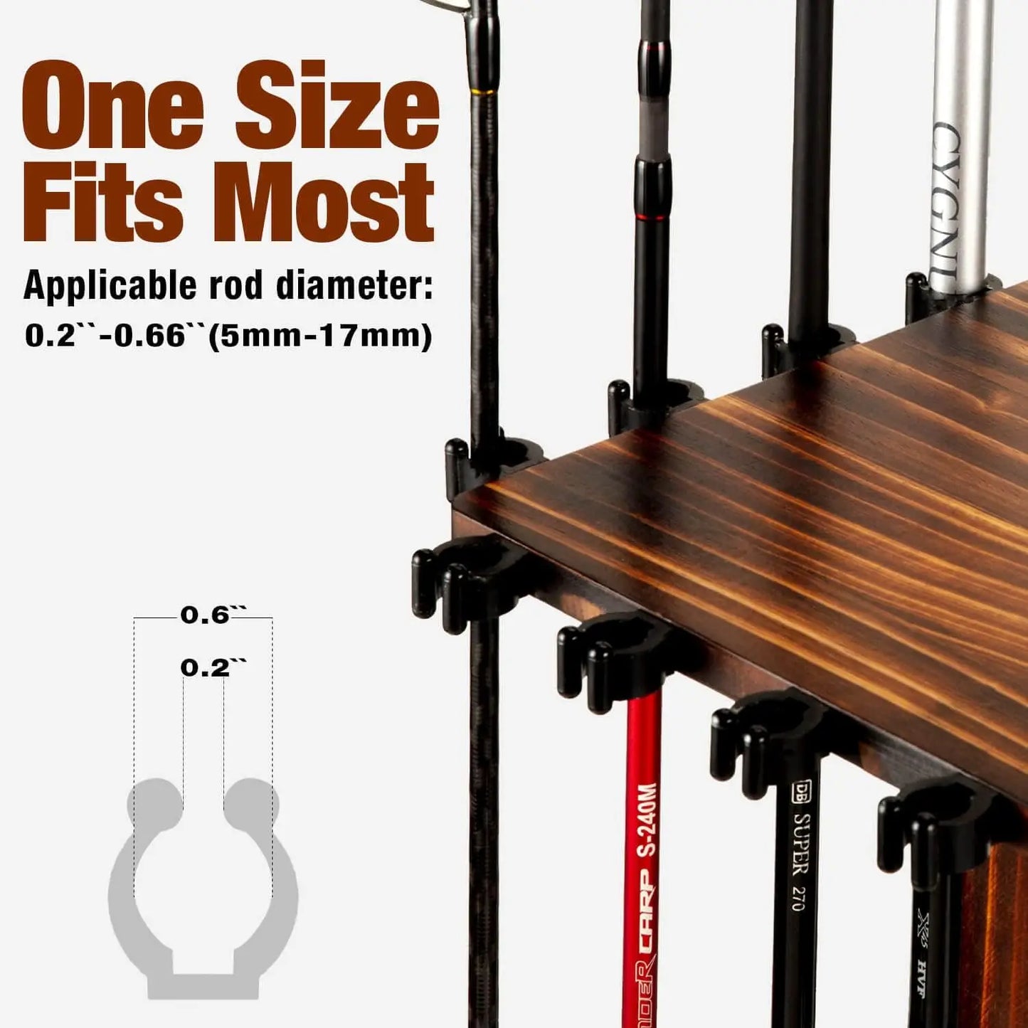 Fishing Rod Holders for Garage 360 Degree Rotating