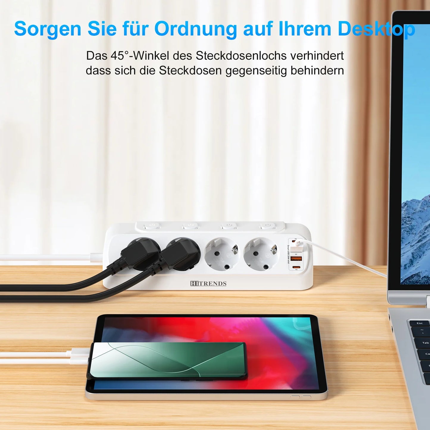 Eu Plug Multi-function power board 2 USB-A and 2USB-C