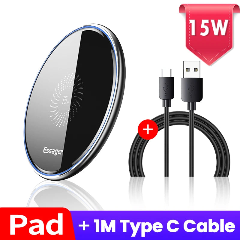 Essager 15W Qi Wireless Charger Fast Wireless Charging