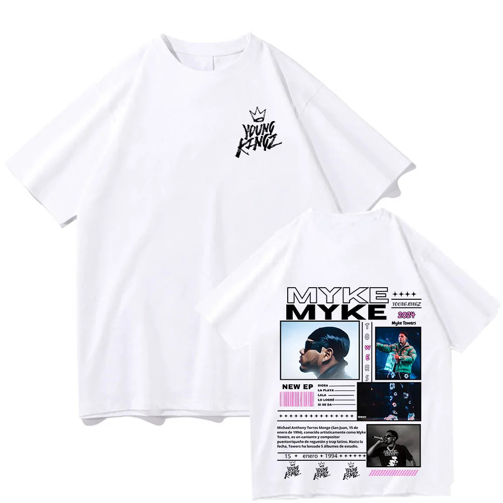 Rapper Myke Towers Graphic Print T-shirts Men Women