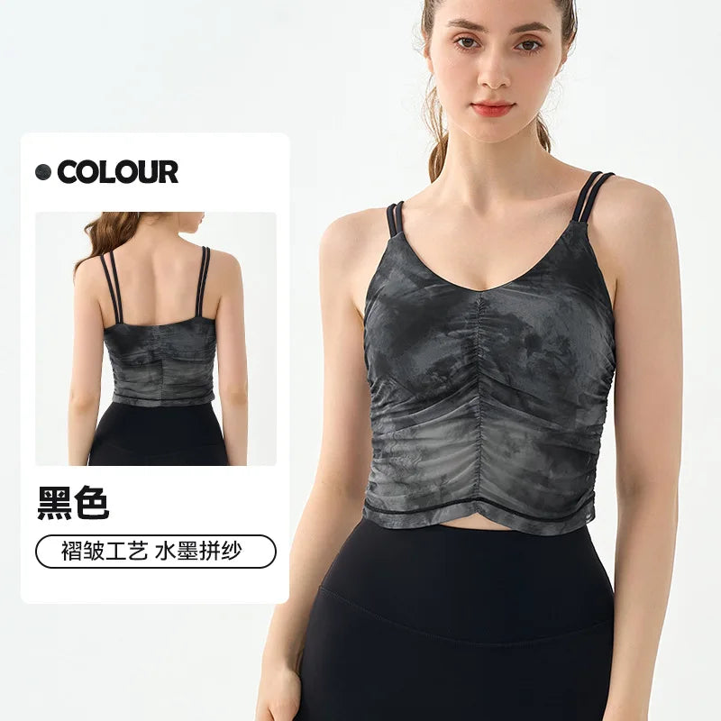 Printed Sports Vest for Women, Beautiful Back Strap,