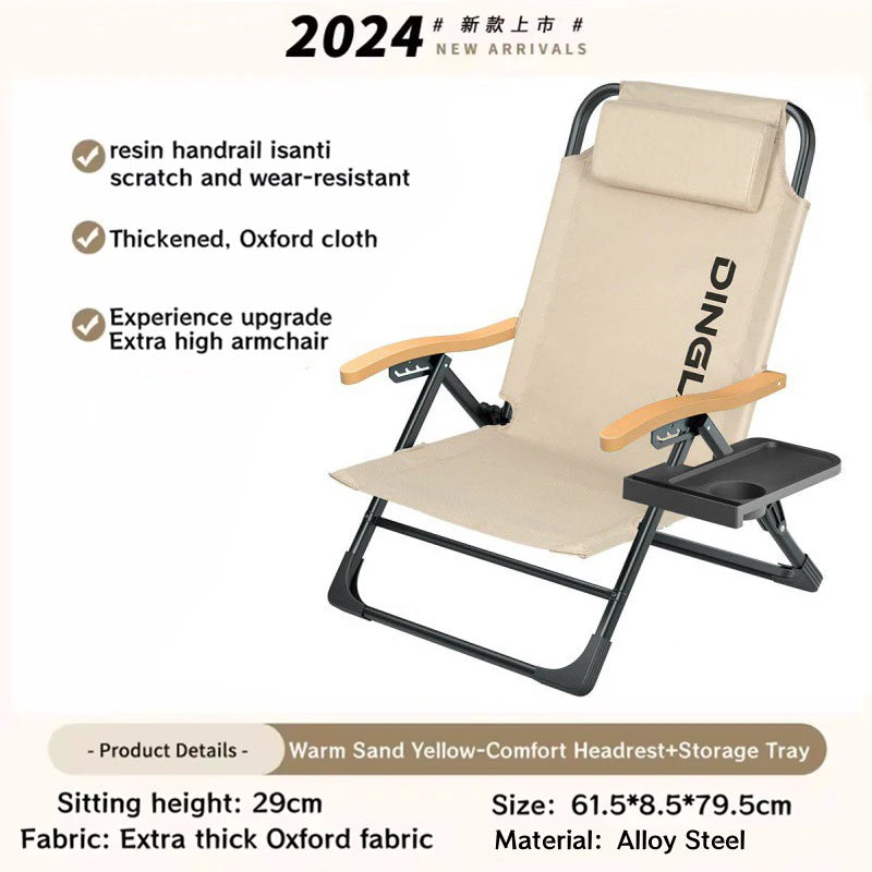 Angle Adjustable Camping Chair with Detachable
