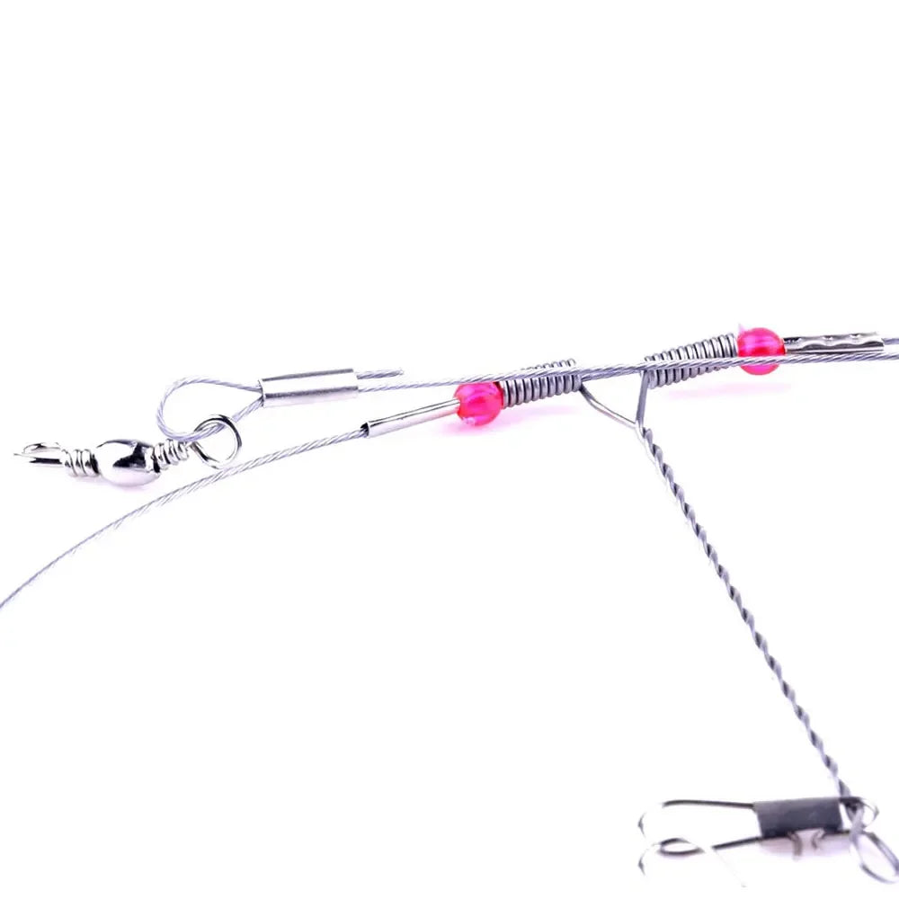 Stainless Steel Fishing Rigs Wire Leader Rope Line Swivel