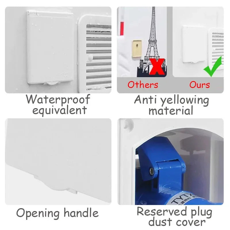 1Pc 220V-250V 16A RV External Electrical Socket With Cover