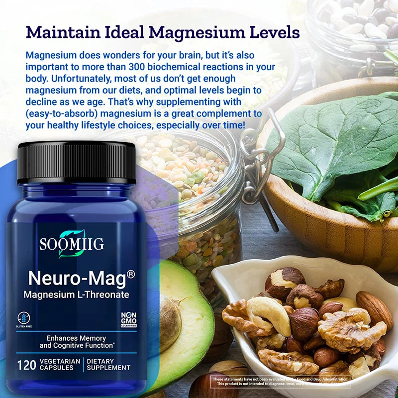 Magnesium L-Threonate Supplement – Promotes Brain Health,