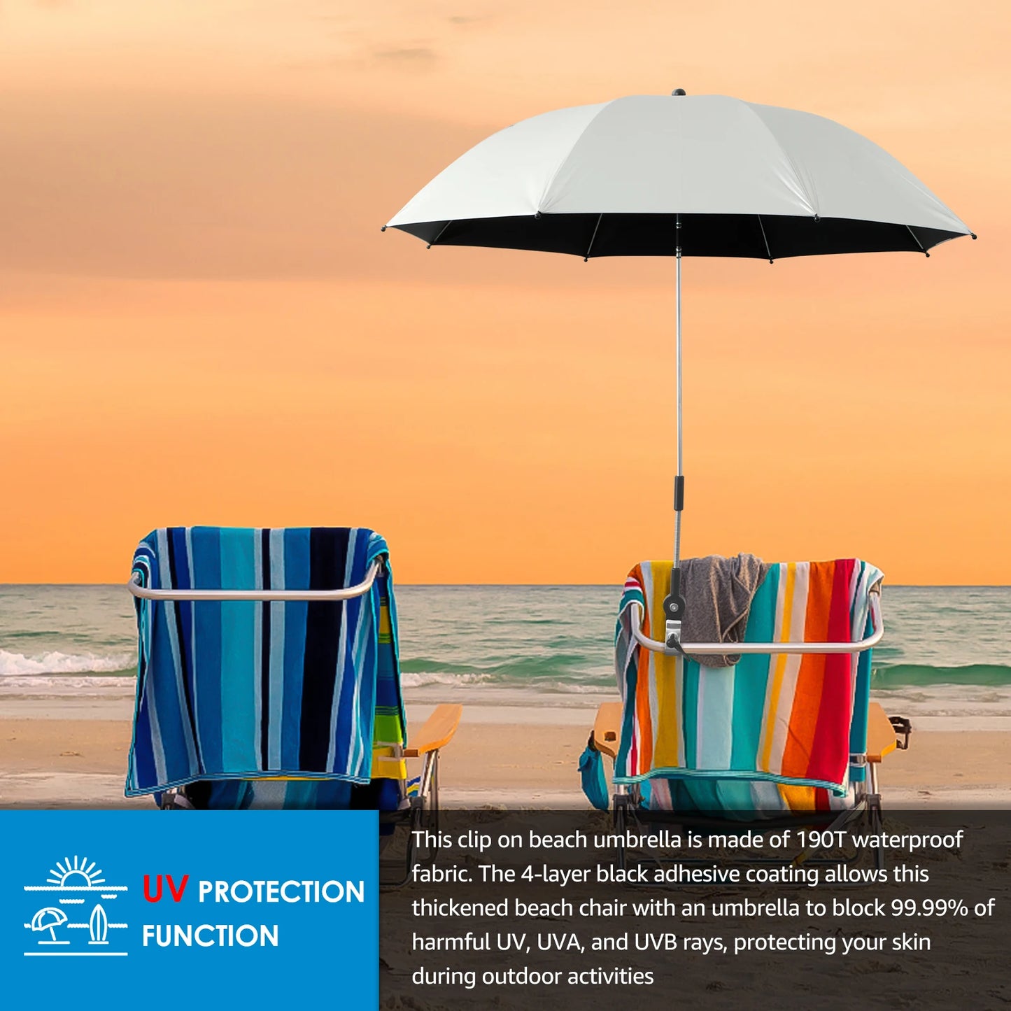 Beach Umbrella Adjustable Shade Umbrella Outdoor