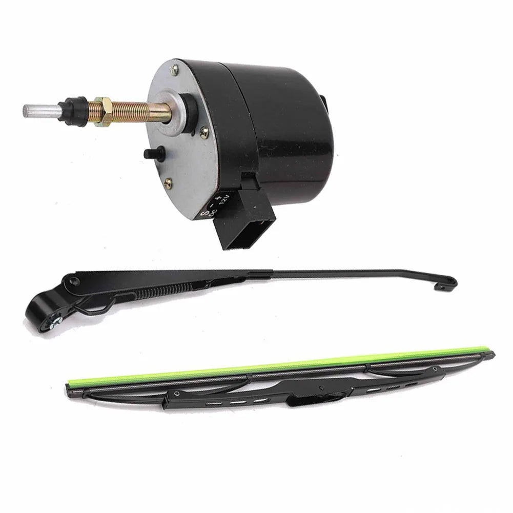 1 set 12V WindsHield ruitenwissermotor 105° blad voor tractor, boot, camper, auto-accessoires