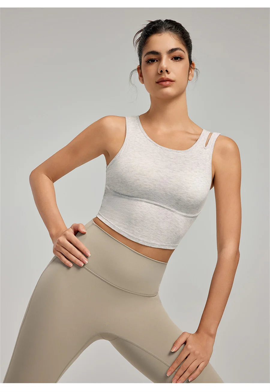 Ladies Sports Bra With Chest Pad Push Up Yoga Fitness Gym