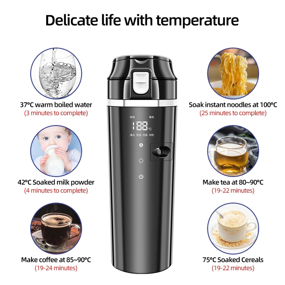 Portable 12/24V 500ml Car Electric Kettle Heating