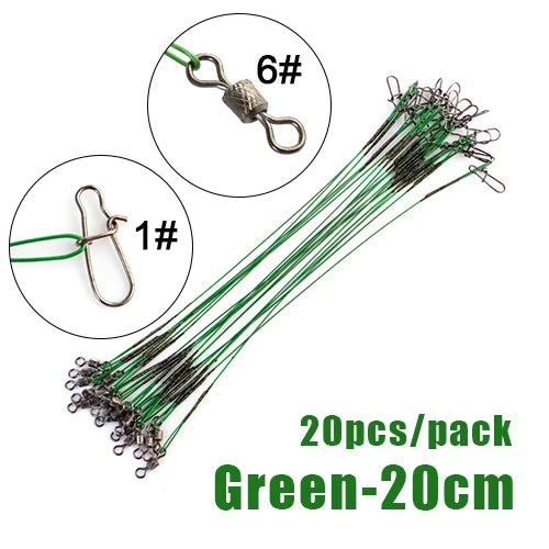 FTK 20PCS 16cm 20cm 25cm Anti-bite Steel Wire Leader