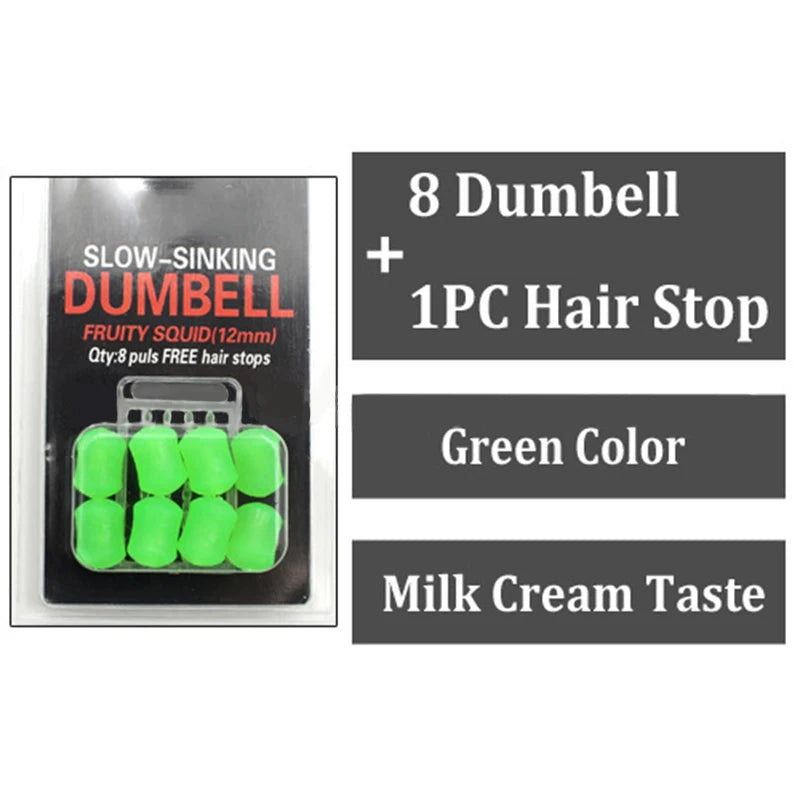 8Pcs/Pack 12mm Carp Fishing Bait Slow Sinking Dumbells Bait Fruity