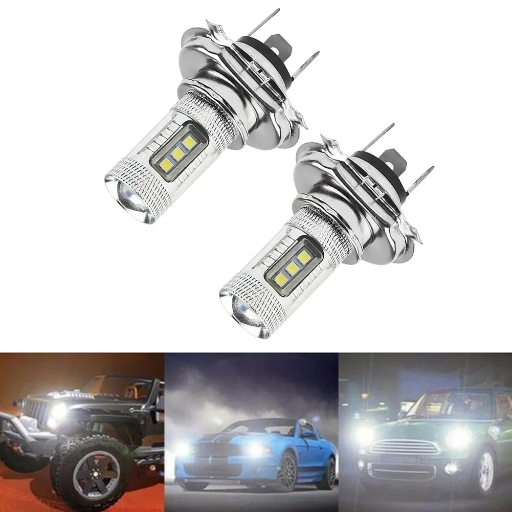 2Pcs 8000K H4 9003 HB2 LED Car Headlight