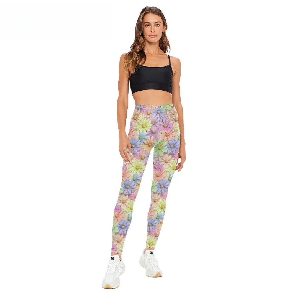 Yogabroek met hoge taille, luipaardprint,